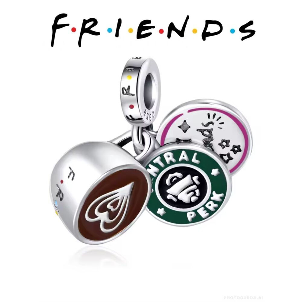 NWOT Friends TV Series Central Perk Coffeehouse Pandora FIT Triple Dangle Charm